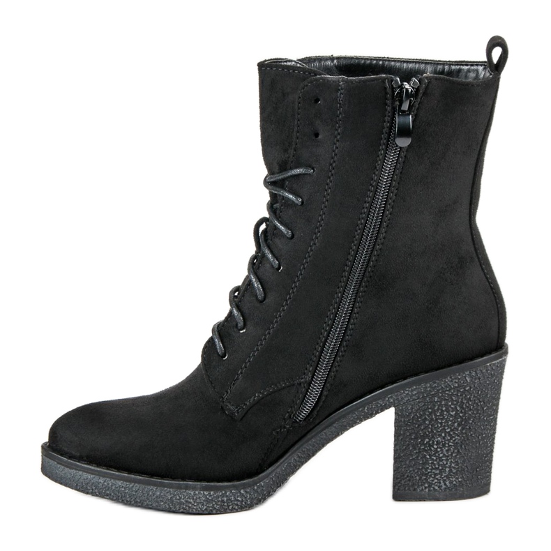 Super Mode Vázané boty na příspěvek černý 1