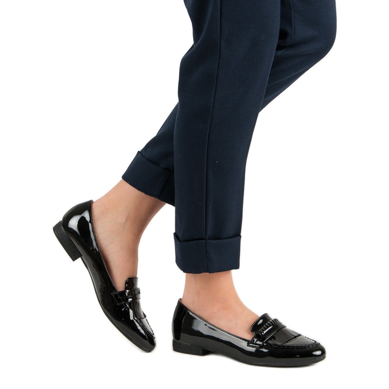 Lakované mokasíny černá 1