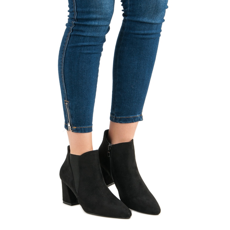 Belle Women Semišové kotníkové boty na sloupek černá 1