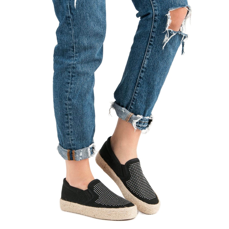 J. Star Slipony s krystaly černá 1