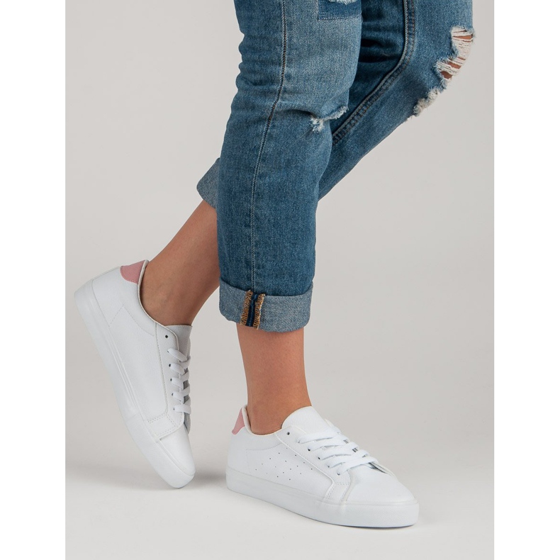 Bílé sportovní boty bílý růžový 1