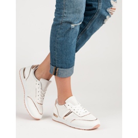 Prolamované sportovní boty bílý žlutá 1