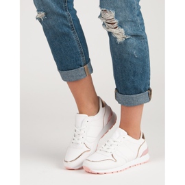 Bílé sportovní boty bílý žlutá růžový 2