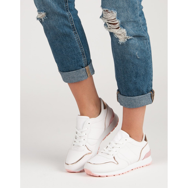 Bílé sportovní boty bílý žlutá růžový 2