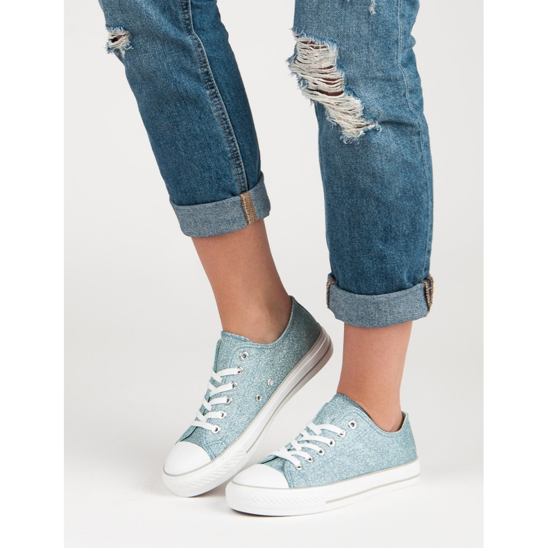 Třpytivé tenisky modrý 1