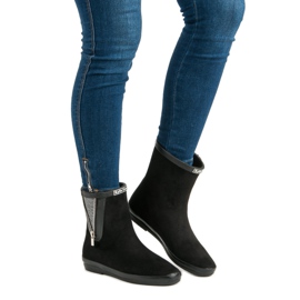 Kylie Semišové galoše s ozdobným zipem černý 2