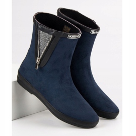 Kylie Semišové galoše s ozdobným zipem námořnická modrá 1