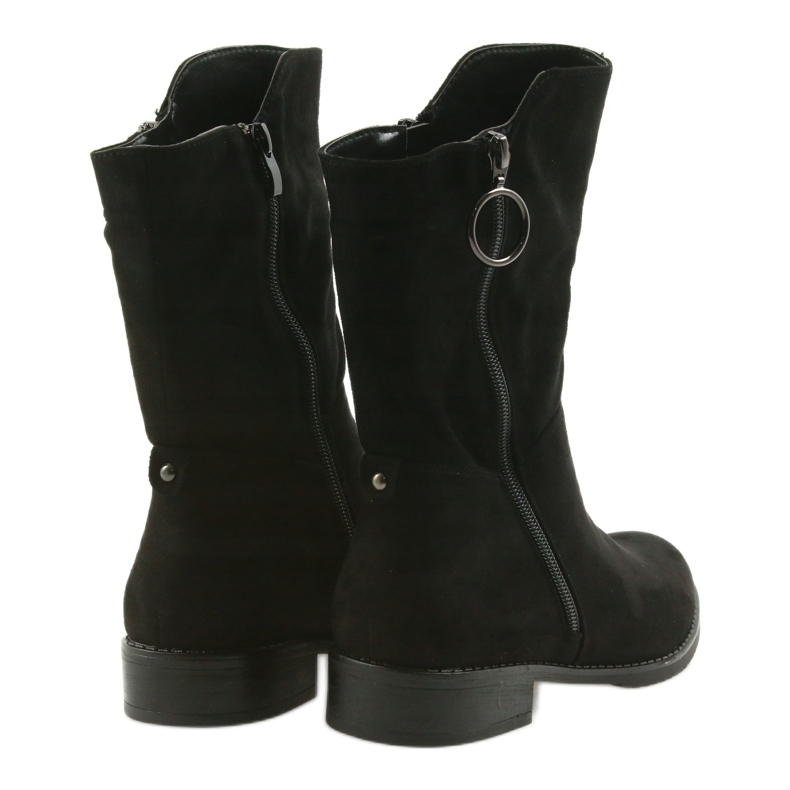 M.Daszyński Černé semišové boty SA130 černý 5
