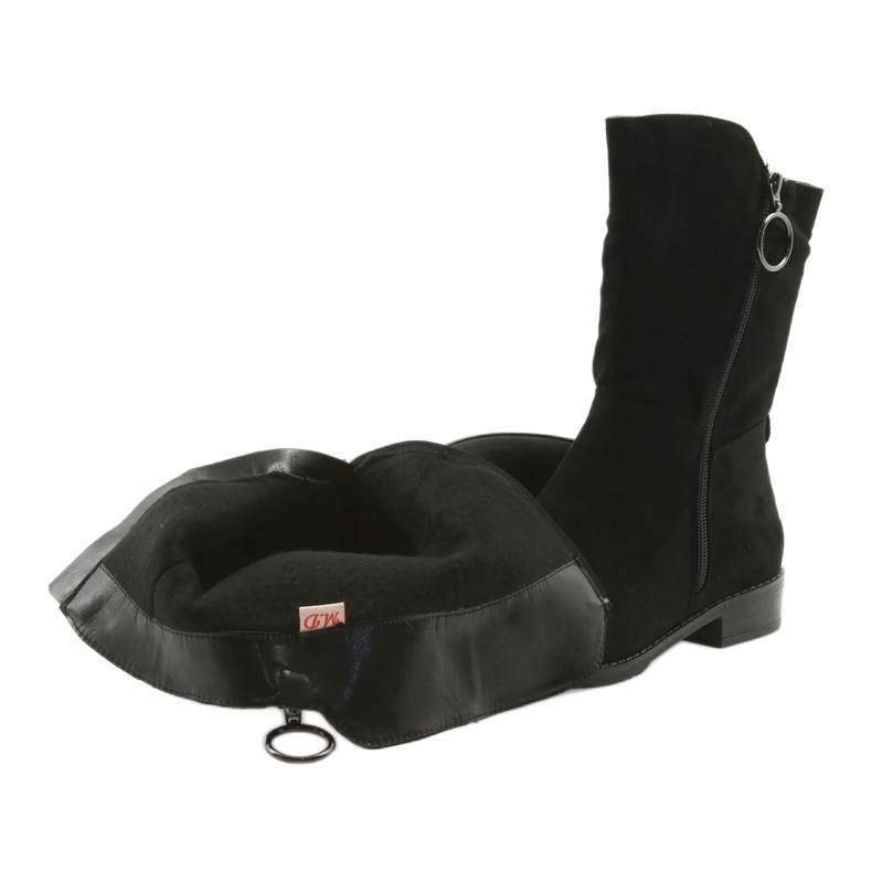 M.Daszyński Černé semišové boty SA130 černý 4