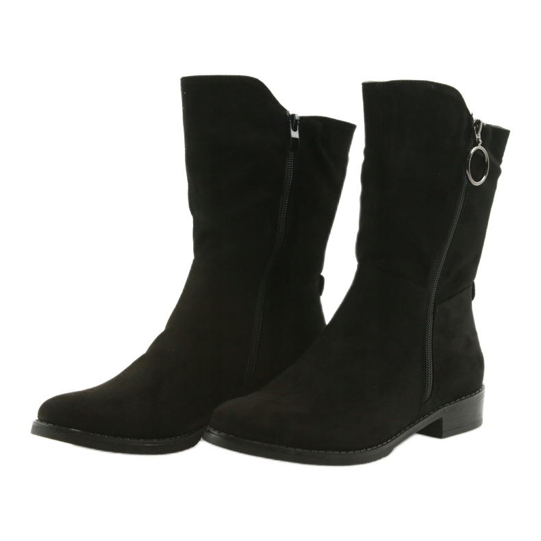 M.Daszyński Černé semišové boty SA130 černý 3