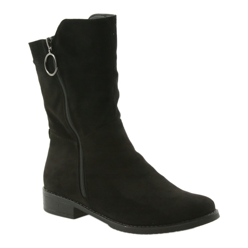 M.Daszyński Černé semišové boty SA130 černý 1