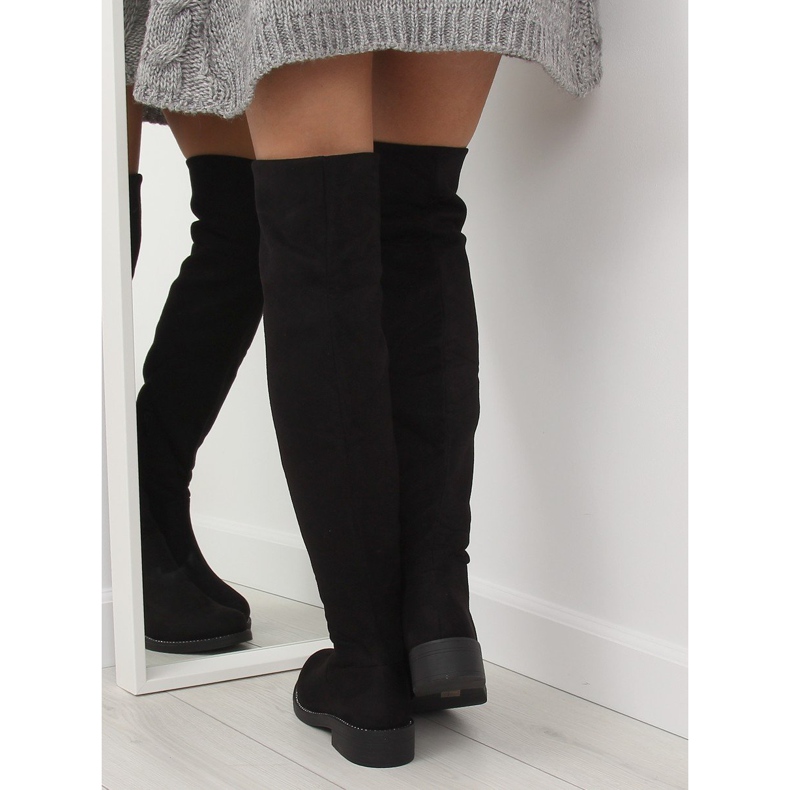 Černé mušketýrské boty 0-231 černé černá 2