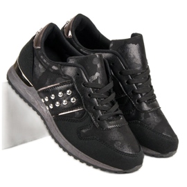 Módní sportovní obuv černý šedá 1