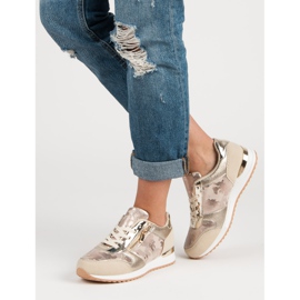 Sportovní obuv s ozdobným zipem žlutá růžový 2