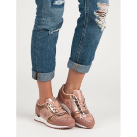 Sportovní obuv s ozdobným zipem žlutá růžový 1