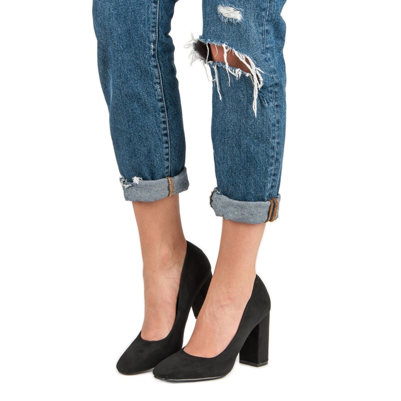 Seastar Semišové Lodičky Na Sloupu černá 2