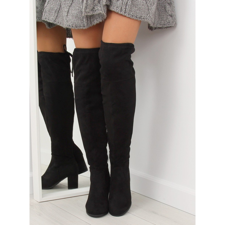 Černé boty na vysokém podpatku PE186 Black černá 1