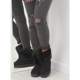 LV58 Černé dámské černé sněhové boty černá 1