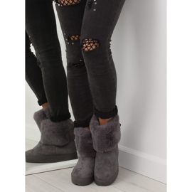 Šedá Dámské šedé sněhové boty LV58 Grey 1 Šedá Dámské šedé sněhové boty LV58 Grey 1