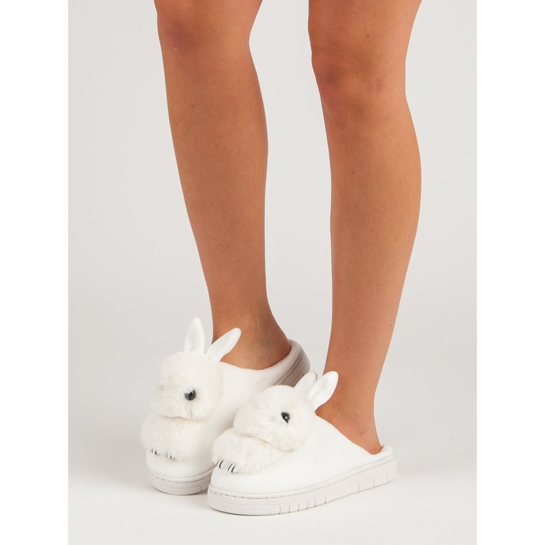 Teplé pantofle bílý 1