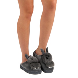 Teplé pantofle šedá 1