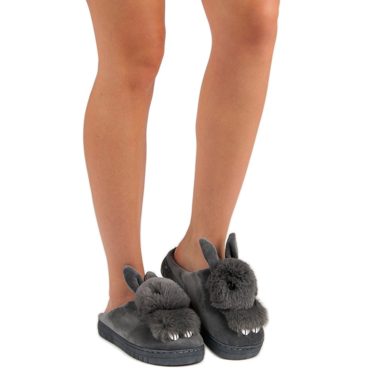 Teplé pantofle šedá 1