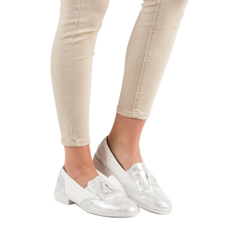 Tina&Co Mokasíny s třásněmi šedá 1