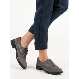 Šedé semišové boty šedá 2