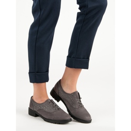 Šedé semišové boty šedá 1