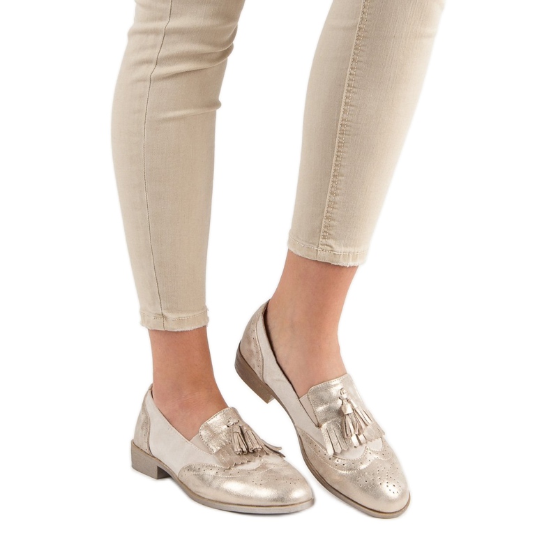 Tina&Co Mokasíny s třásněmi žlutá 1 Tina&Co Mokasíny s třásněmi žlutá 1