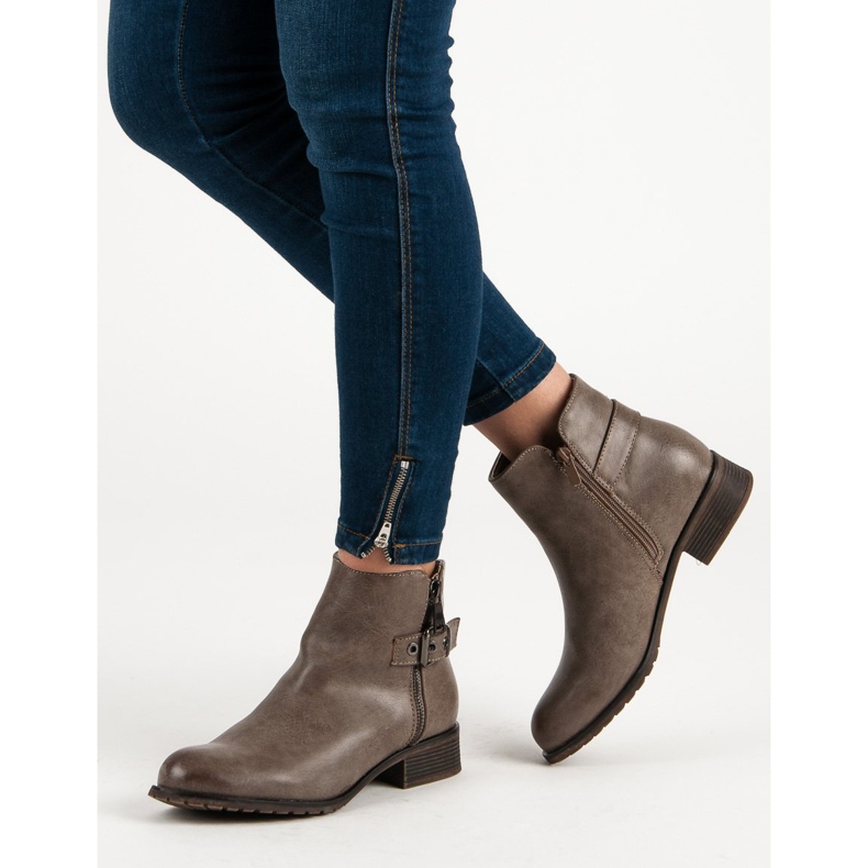 Super Mode Boty na podpatku hnědý 1