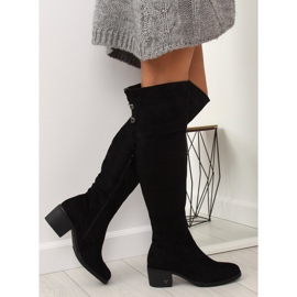 Černé kozačky na vysokém podpatku BH131-HB Black černý 2