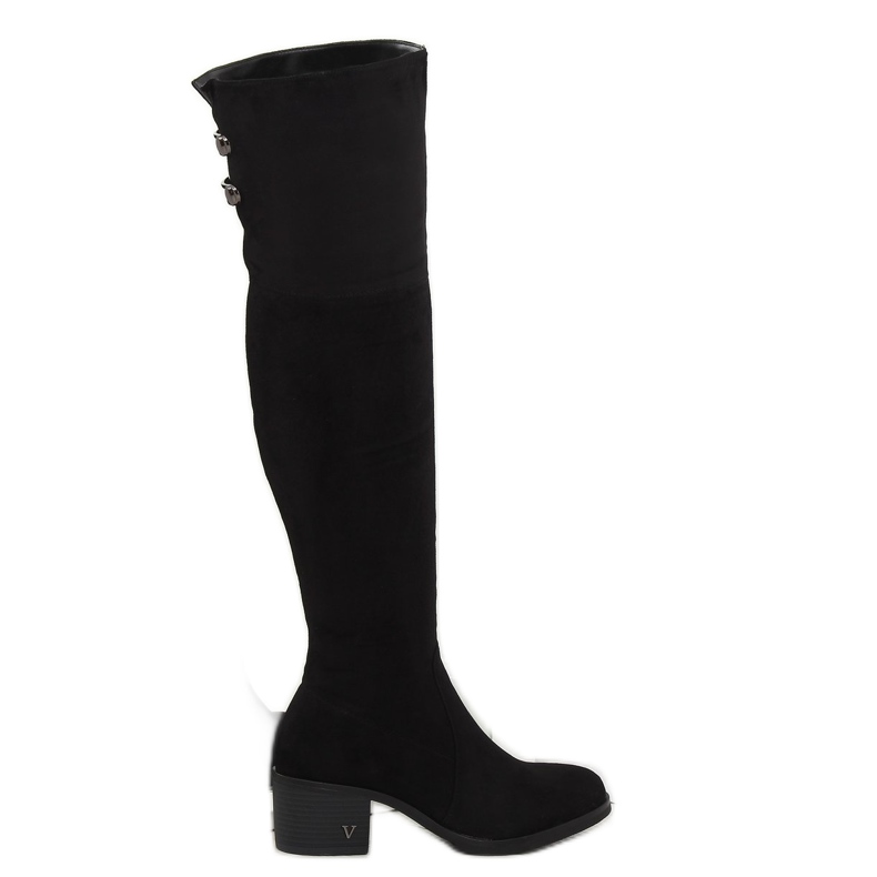 Černé kozačky na vysokém podpatku BH131-HB Black černý 1