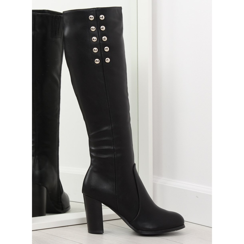 Černé vysoké podpatky 7330-PA Černá 2