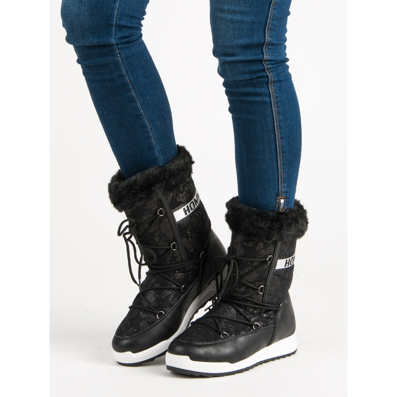 Vysoké sněhové boty černá 1