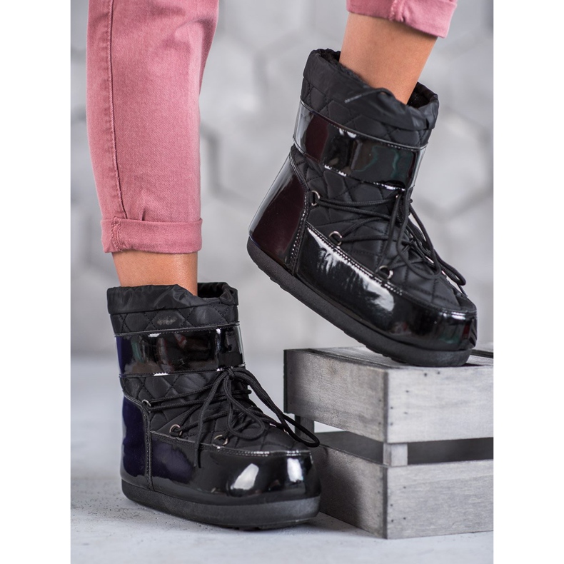 Módní sněhové boty černá 2