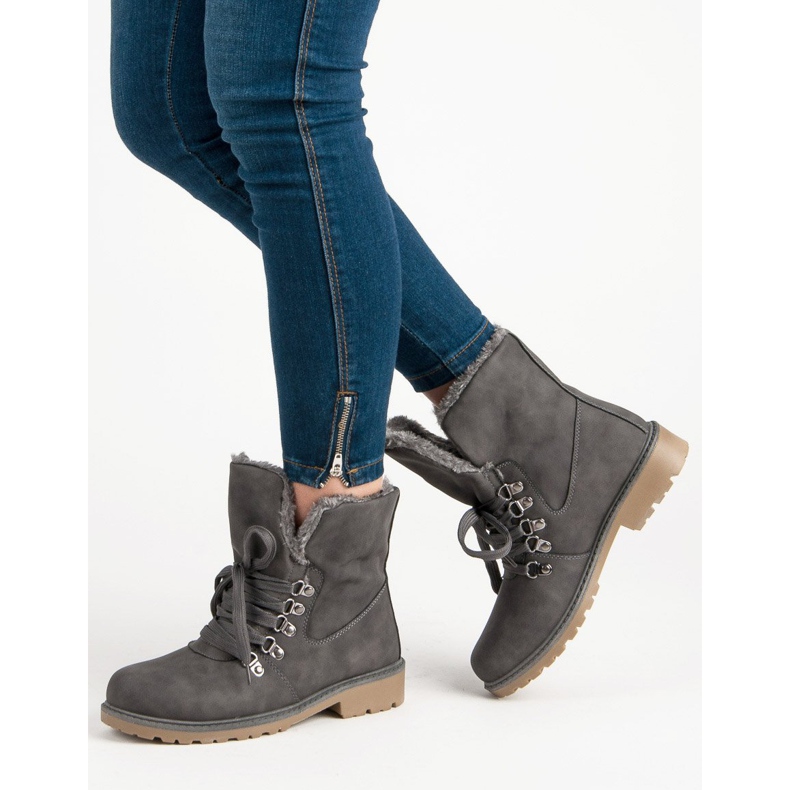 Super Me Teplé boty šedá 1