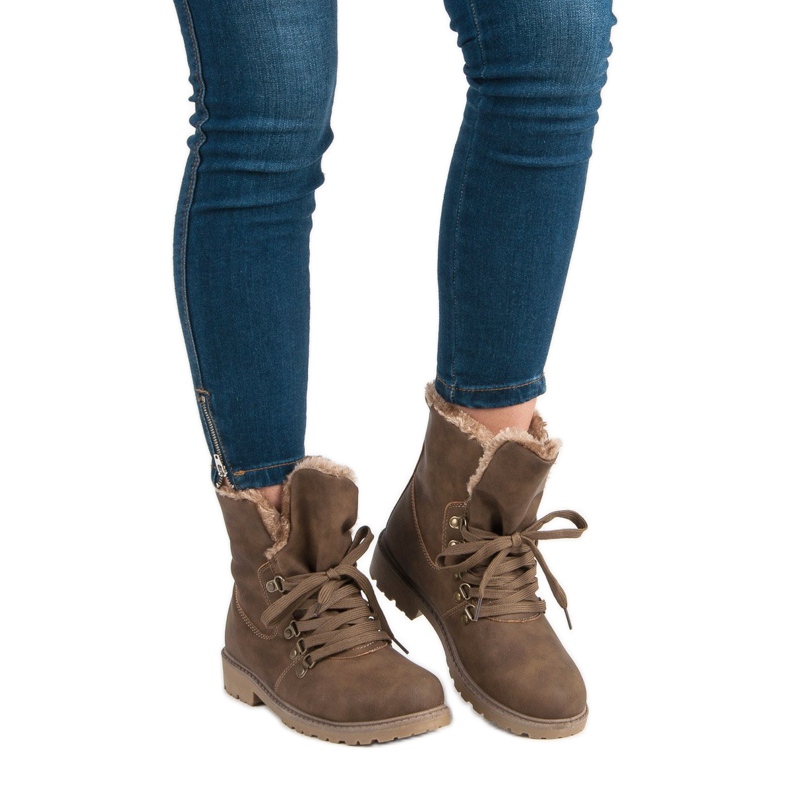 Super Me Teplé boty hnědý 1