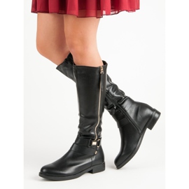 Super Me Černé kozačky na zip černá 1 Super Me Černé kozačky na zip černá 1