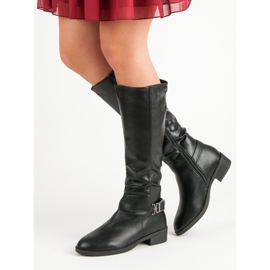 Super Me Klasické kozačky nad kolena černý 2