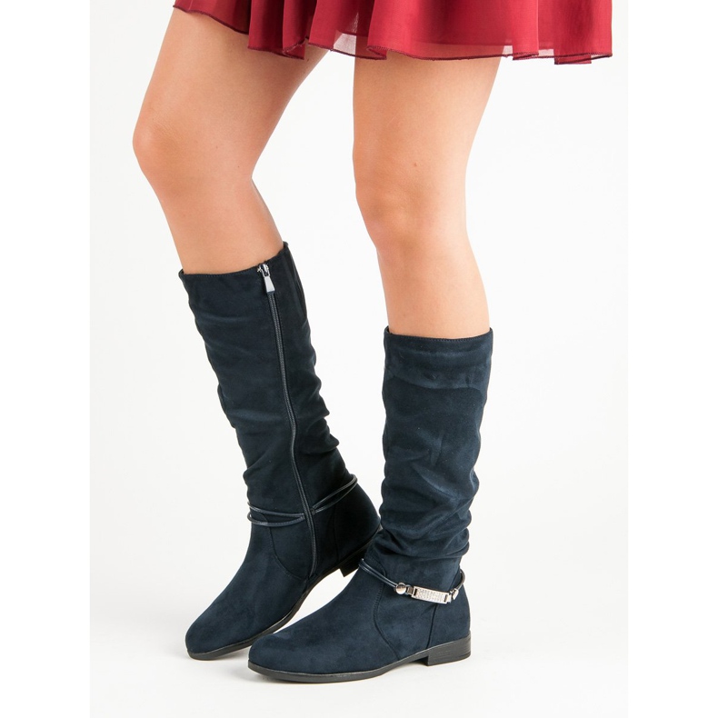 SDS Tmavě modré kozačky modrý námořnická modrá 1