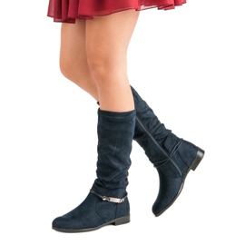 SDS Tmavě modré kozačky modrý námořnická modř 2