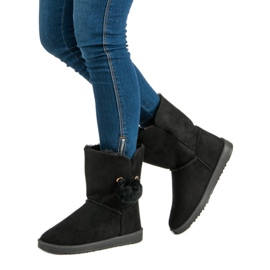 Mukluki s ovčí kůží černý 1