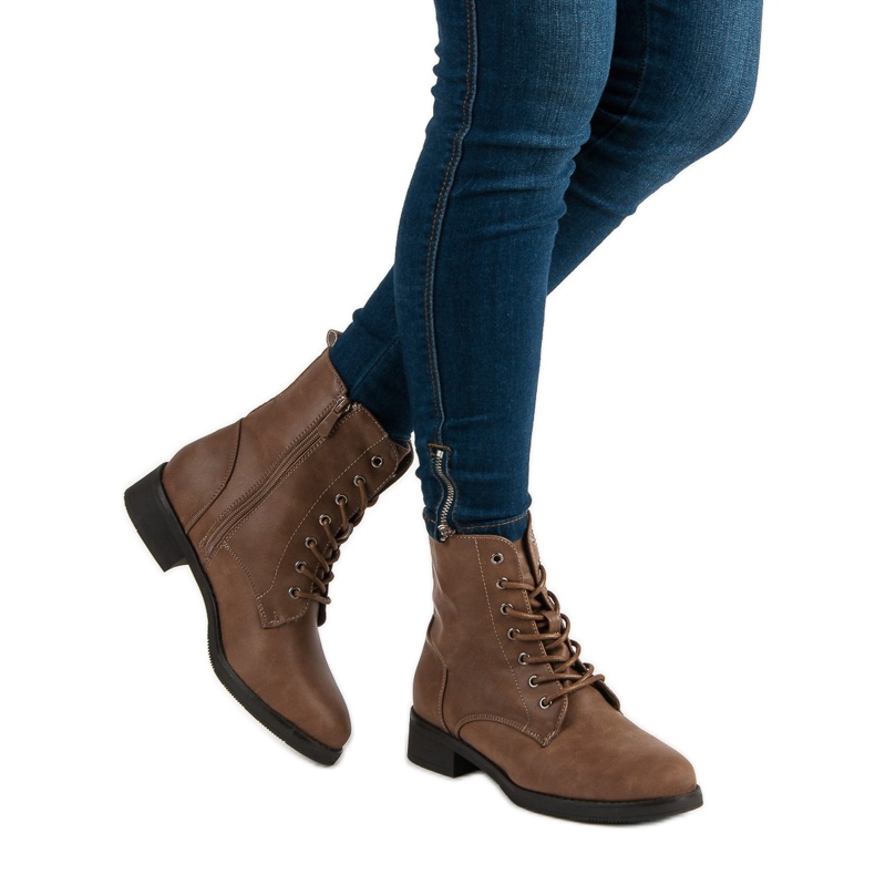 SDS Hnědé teplé boty hnědý 2