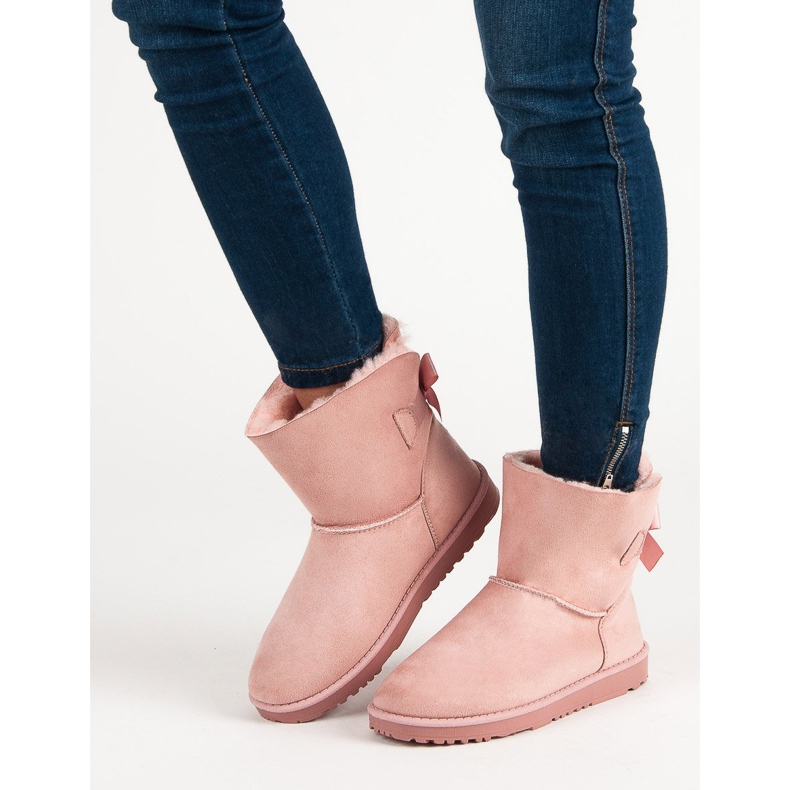 Queentina Růžová Mukluki S Mašlí růžový 1