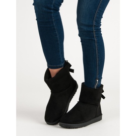 Queentina Černé mukluki s mašlí černý 1