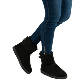 Queentina Černé mukluki s mašlí černý 2