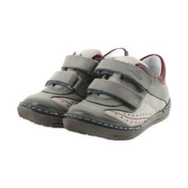 Šedé dětské boty brogues se suchým zipem Ren But 3047 červený vícebarevný šedá 3