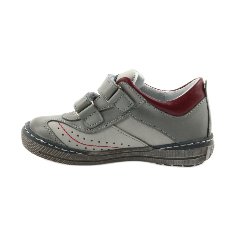 Šedé dětské boty brogues se suchým zipem Ren But 3047 červený vícebarevný šedá 2
