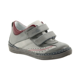 Šedé dětské boty brogues se suchým zipem Ren But 3047 červený vícebarevný šedá 1